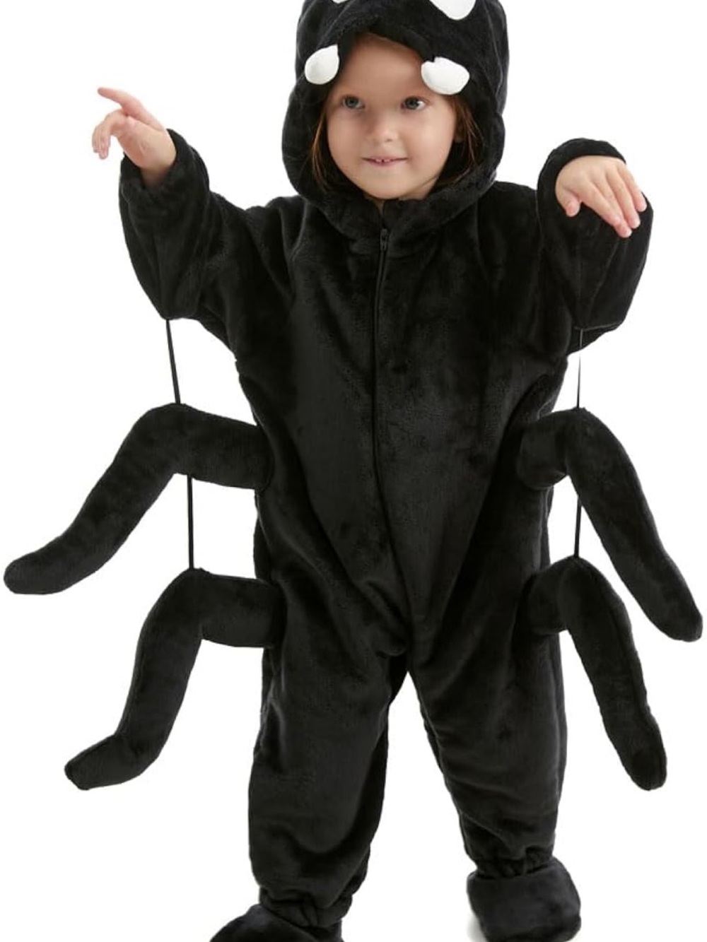 Kids Black Spider Plush Hooded Costume - 12-18 months - Picture 3 of 3